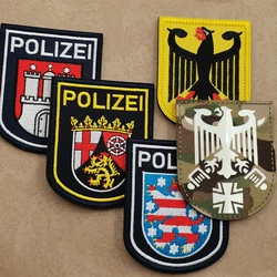 Tactical Embroidery POLIZEI Embroidery Animal Eagle Shield Patch Sew-on Bag Hat Germany Eagle Tactical Military Patch Army Fans