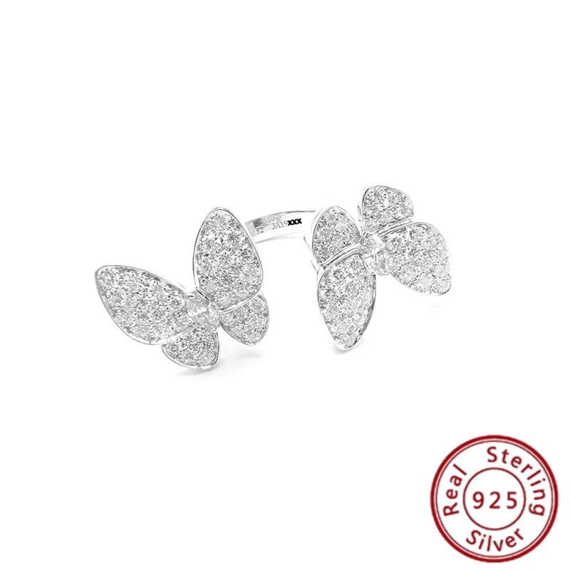 High Quality Fashion Butterfly Gemstone Set Ring Banquet Collocation Dazzling