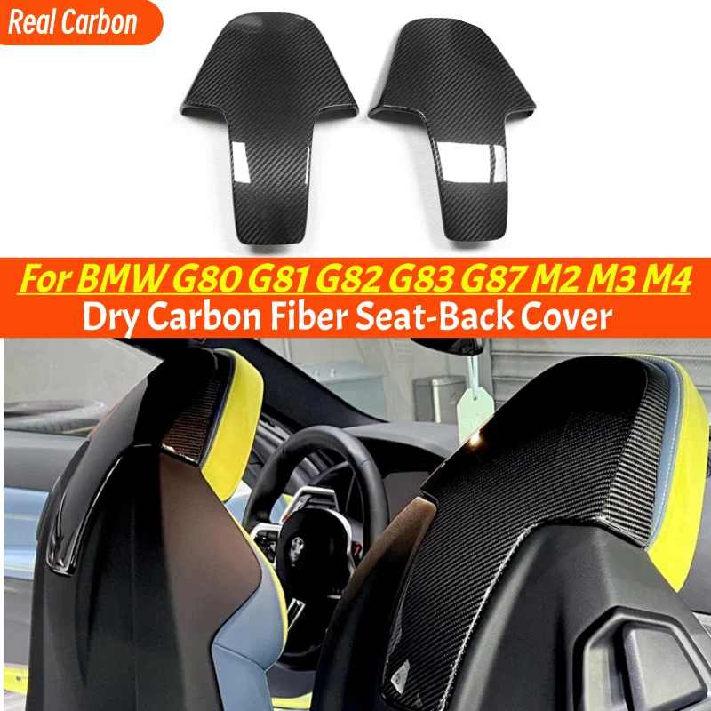 Dry Carbon Fiber Seat Back Cover For Bmw G87 M2 G80 G81 M3 G82 G83 M4 Carbon Fiber Chair Back Cover Trim Sticker 2020+