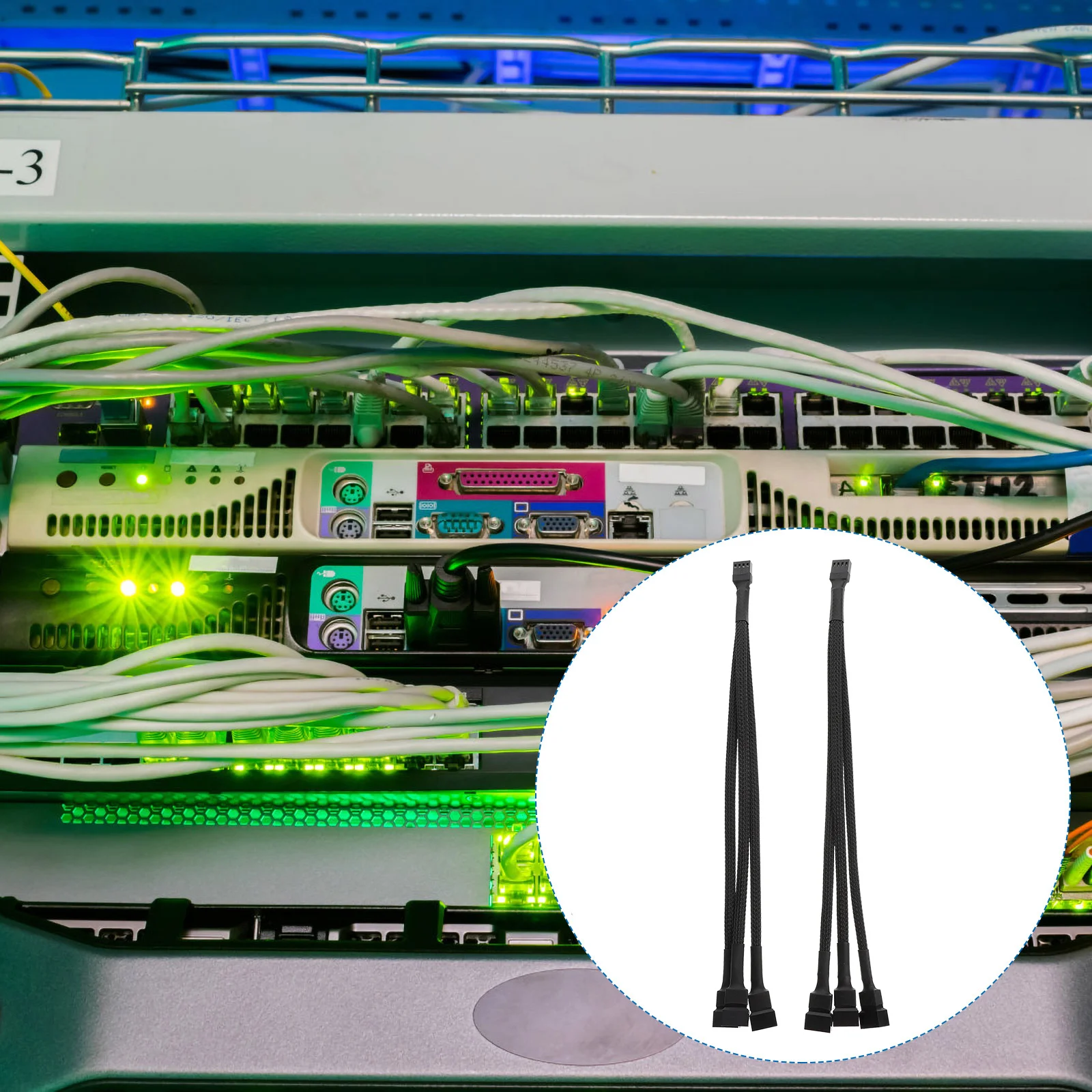 

2 шт., 3-сторонний удлинитель вентилятора, кабель питания, адаптер для охлаждающих вентиляторов, луженая проводка, высокое качество, длительный срок службы, Y-образный разветвитель