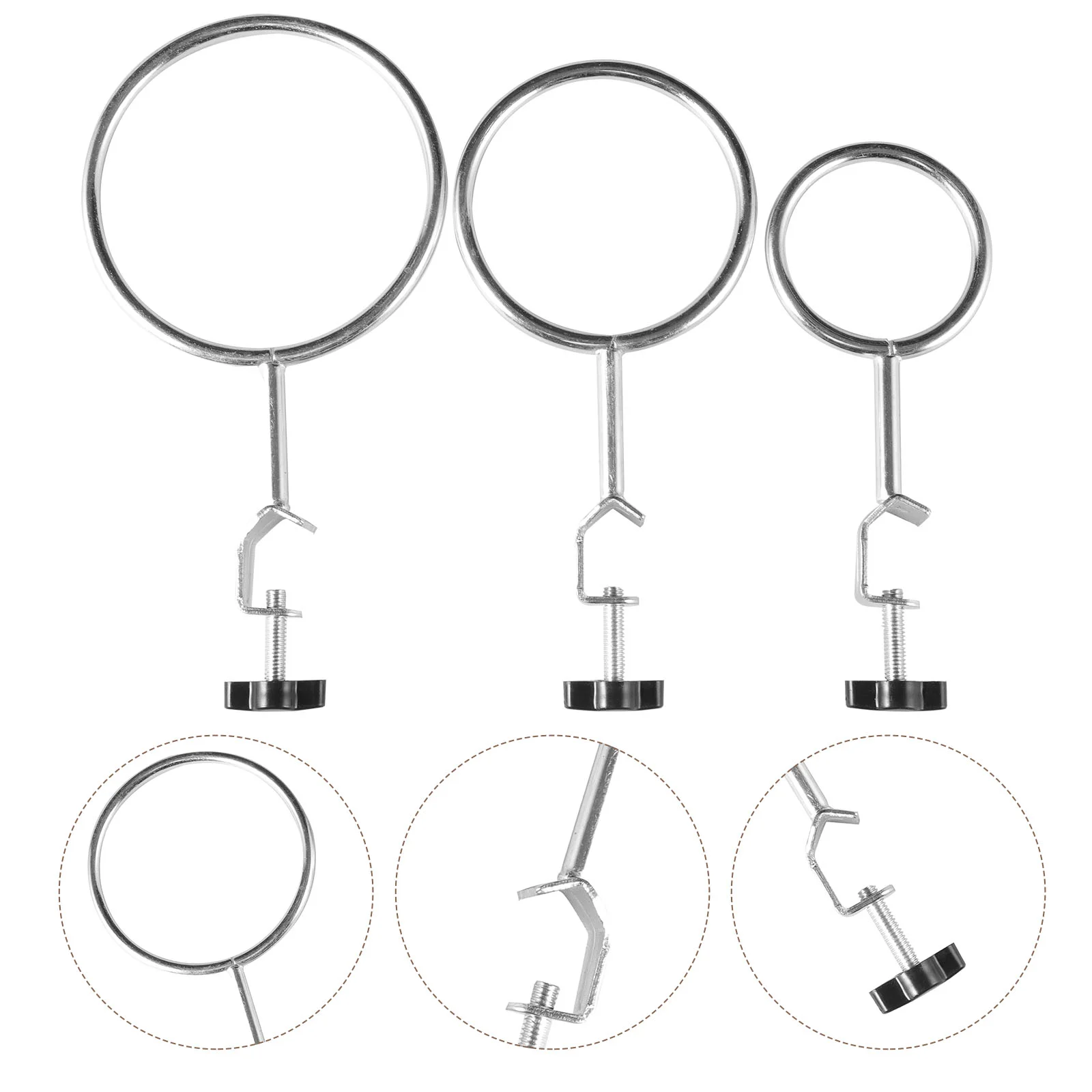 

3 Pcs Iron Frame Ring Lab Stand Accessories Support Clamps Rings Laboratory Retort Experiment