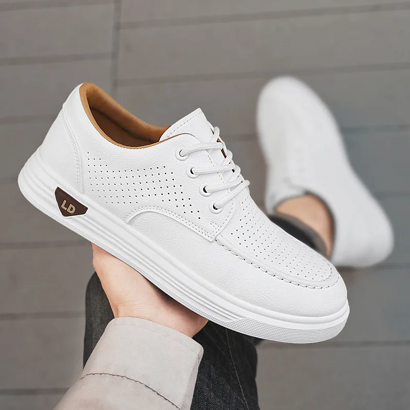 New Spring and Autumn Breathable Men's White Shoes Versatile Youth Student Board Shoes Men's Casual Shoes