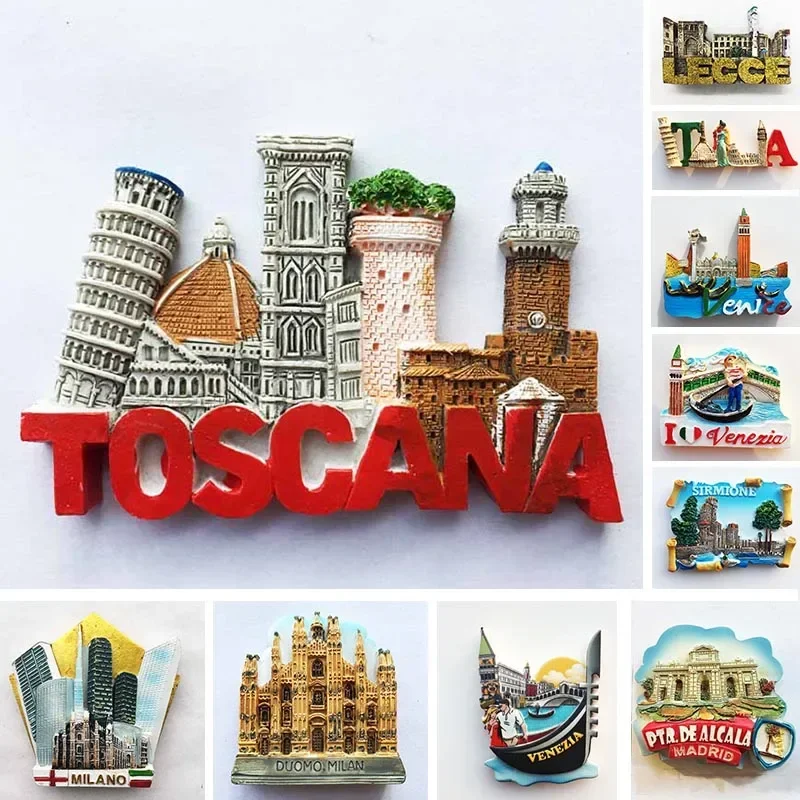 

Italy Milan Fridge Magnets Madrid Florence Toscana Sirmione Lecce Venezia Tourist Souvenirs Magnetic Refrigerator Stickers Gift