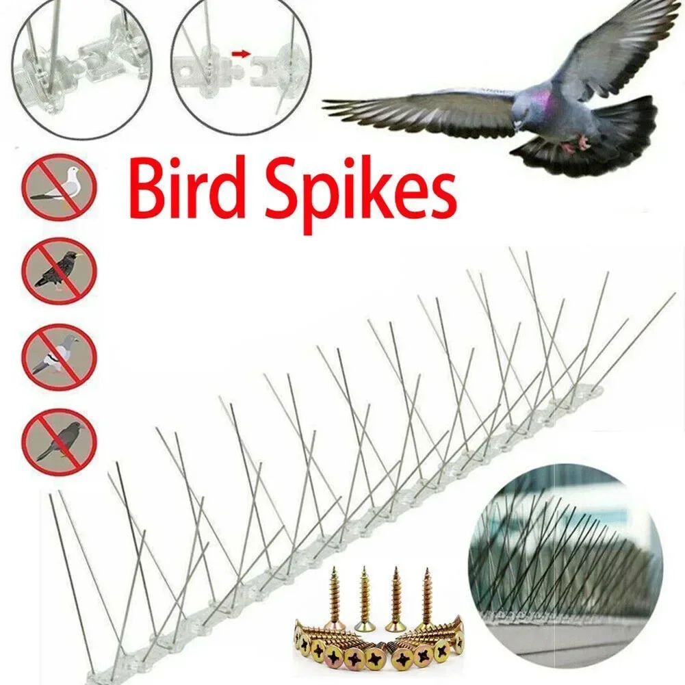 Picos para pájaros de acero inoxidable de 25,6 cm, picos para valla de pared de Metal, disuasor para pájaros, palomas, roedores, suministros para el Control de plagas, repelente