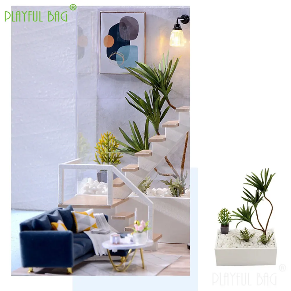 DIY Cabine Comfortabele Tijd Creatieve Handgemaakte Gemonteerd Villa Model Kinderen Speelgoed Leuke Kerstcadeaus Houten Mini Poppenhuis UG357