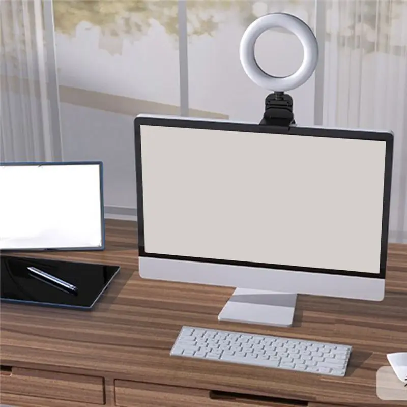 

Selfie Ring Light for Laptop Computer Desktop Ring Lamp Video Conference Lighting Kit With Tripod Phone Holder Clip On