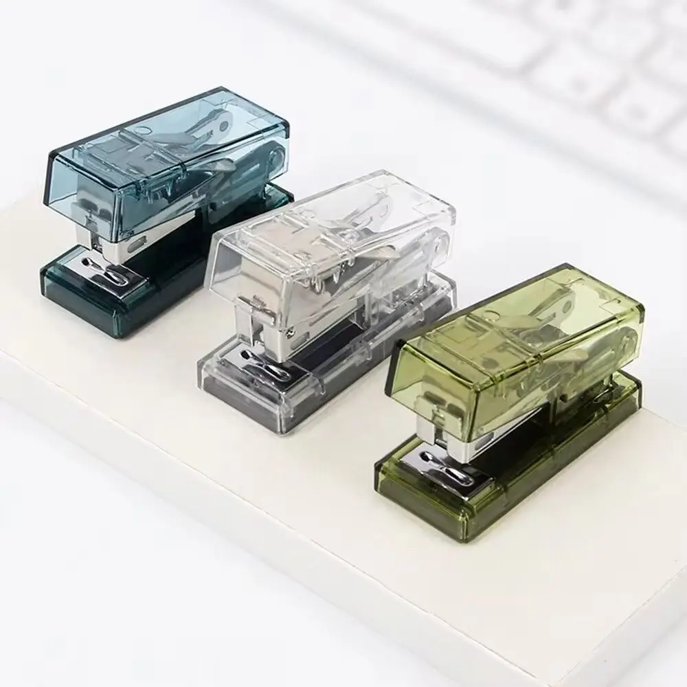 Mini Mini Stapler Transparent Multifunction Office Binding Tools Easy-Use Portable Paper Binder Set School Office Supplies