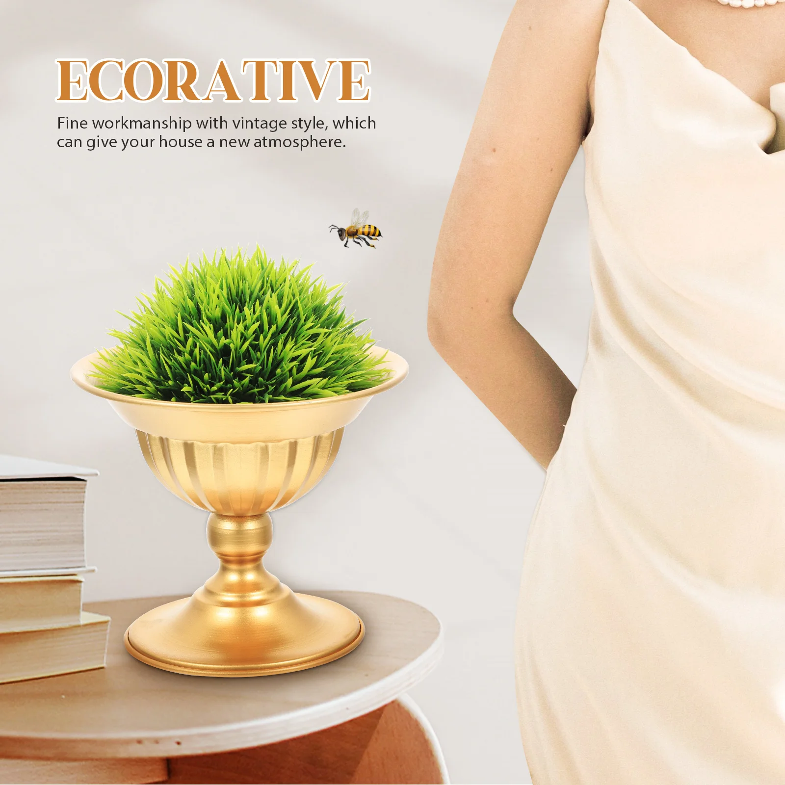 

Golden Iron Wedding Flower Vase Vintage Decorative Plant Pot Retro Metal Holder For Home Office Hotel Decoration Dried Fresh