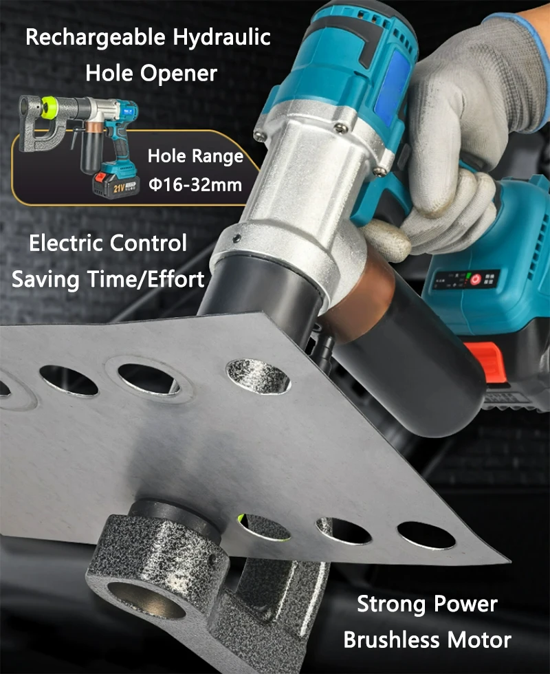 

Small Portable Li-Battery Hydraulic Drilling device Electric Bridge Rack Drilling machine Holes Opener/Hole Puncher Φ16-32mm