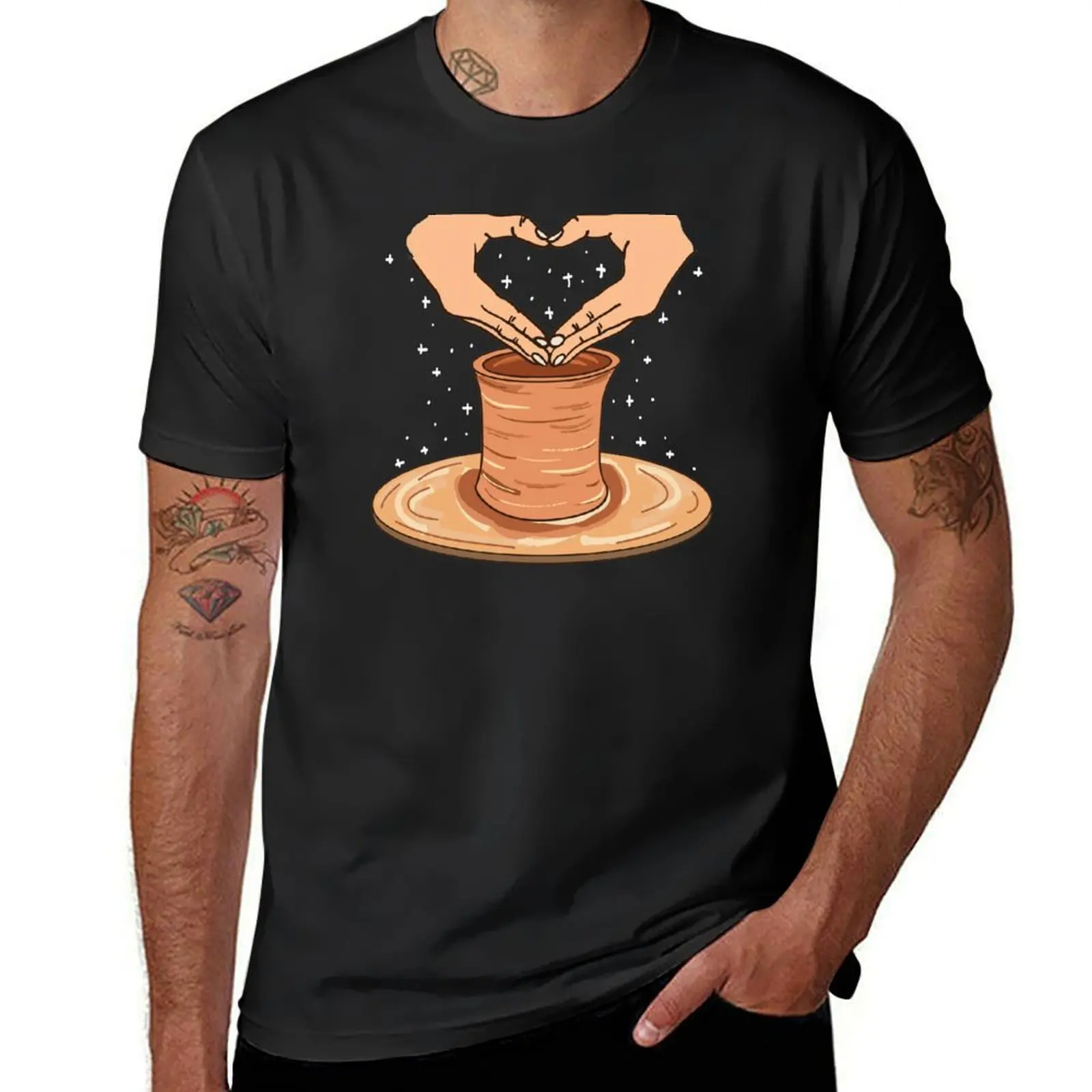 Heart Gesture Pottery Lover Gift For Ceramic Artists T-Shirt customs design your own sweat Men's t-shirts