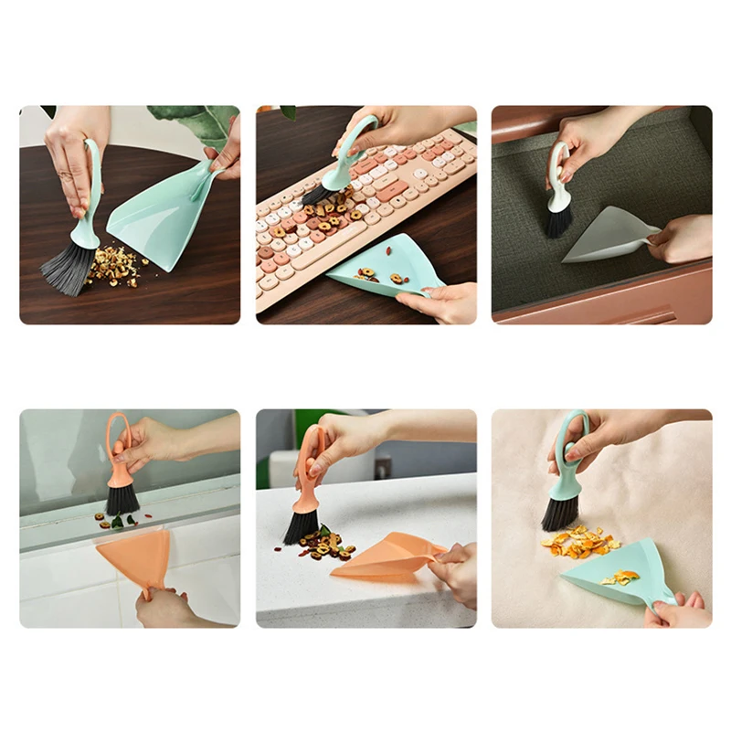 

Mini Broom Dustpan Set Desktop Clean Brushes Table Keyboard Drawer Corner Clean Tool Household Cleaning Tools Small Gap Brush