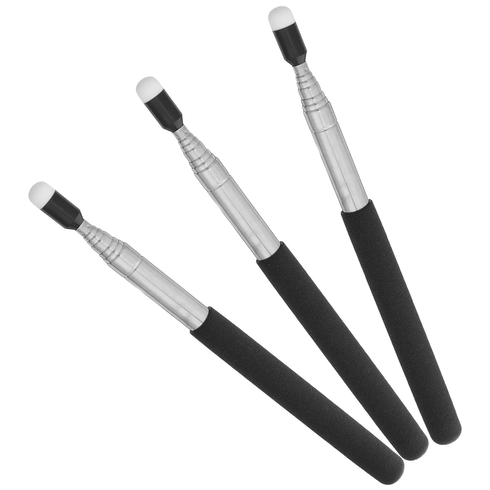 3Pcs Extendable Metal Teaching Pointer Stick Telescopic Classroom Reading Pointer Portable Board Presentation Chalk Tool