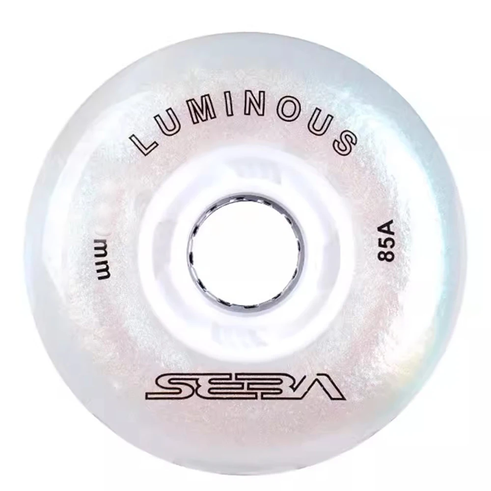 4 Pieces Original Seba Luminous LED Skate Wheels 85A Inline Skating Wheel 62mm 64mm 68mm 70mm 72mm 76mm 80mm Shine Roller Wheel