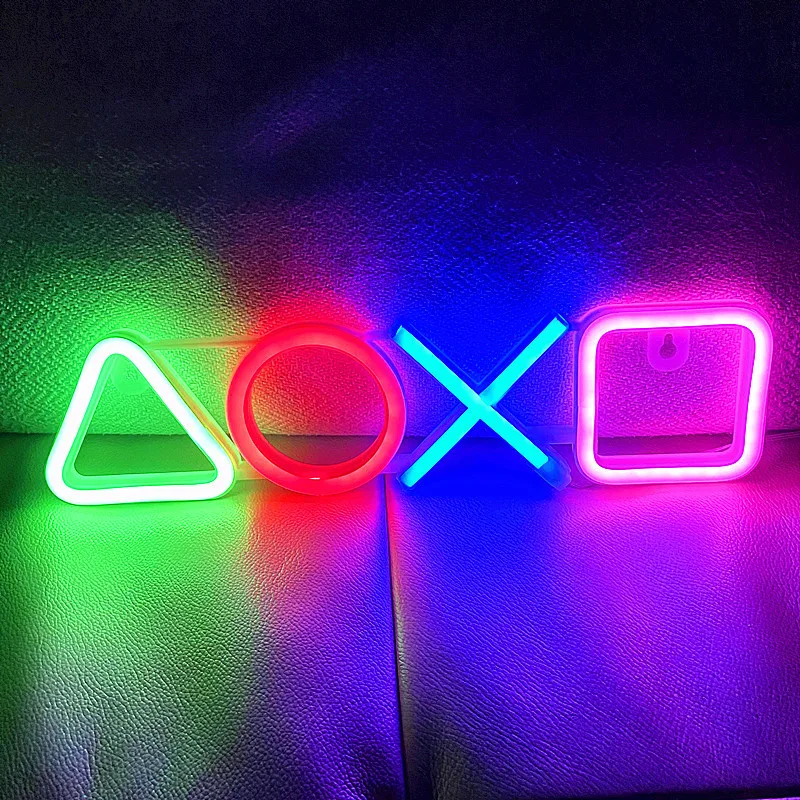 Neon Sign Custom Game Icon Light for Wall Hanging Atmosphere Playstation Lamp LED Colorful Lighting Room Bar Club Player Decor