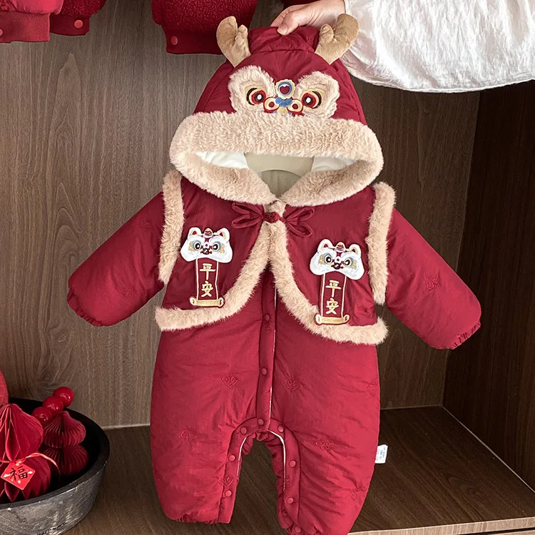 

Детская новогодняя одежда, зимняя шапка Rer с хлопковой подкладкой, новая китайская одежда с козырьком для младенцев, зимняя теплая хлопковая шапка Thiened