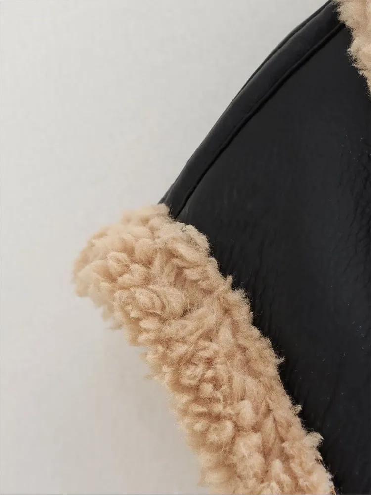 Colete piloto dupla face feminino, estilo europeu e americano, comércio exterior, nova moda, lapela de zíper versátil, 2024