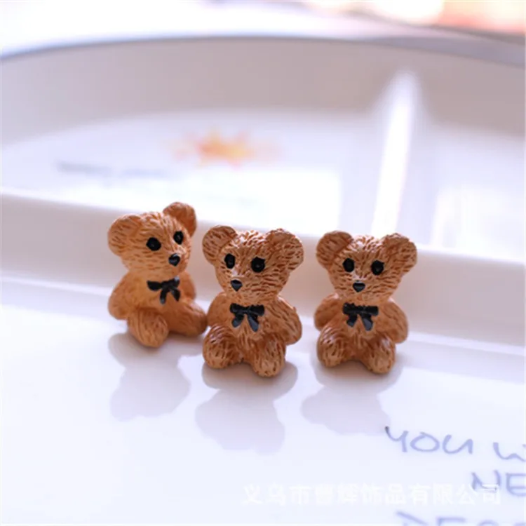 10pcs Cute 3D teddy bear resin jewelry accessories DIY small ornaments