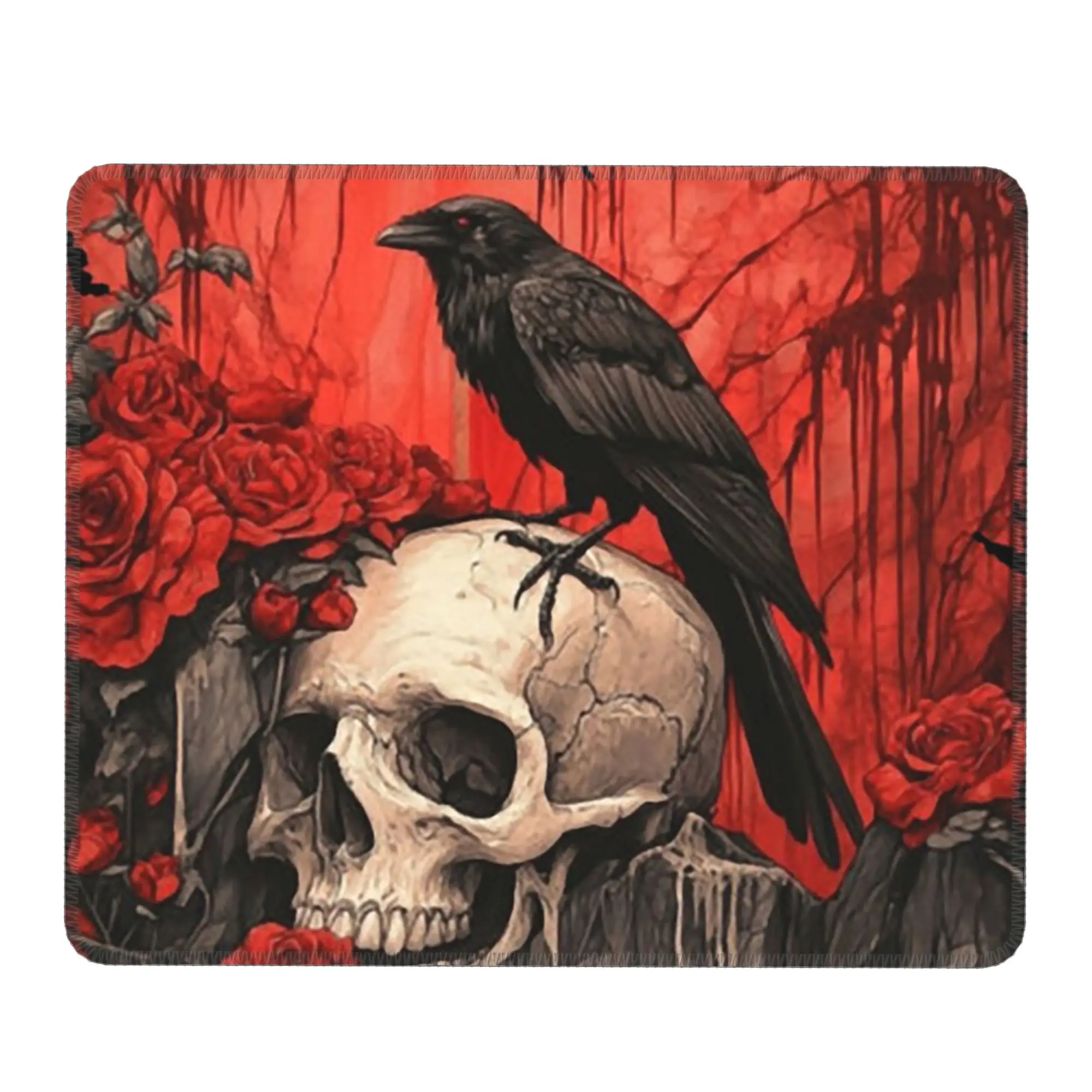 Gothic Crow Skull And Ravens Mouse Pad Computer Keyboard Mouse Mat Gaming PC Laptop Desk Mat Office Table Mats