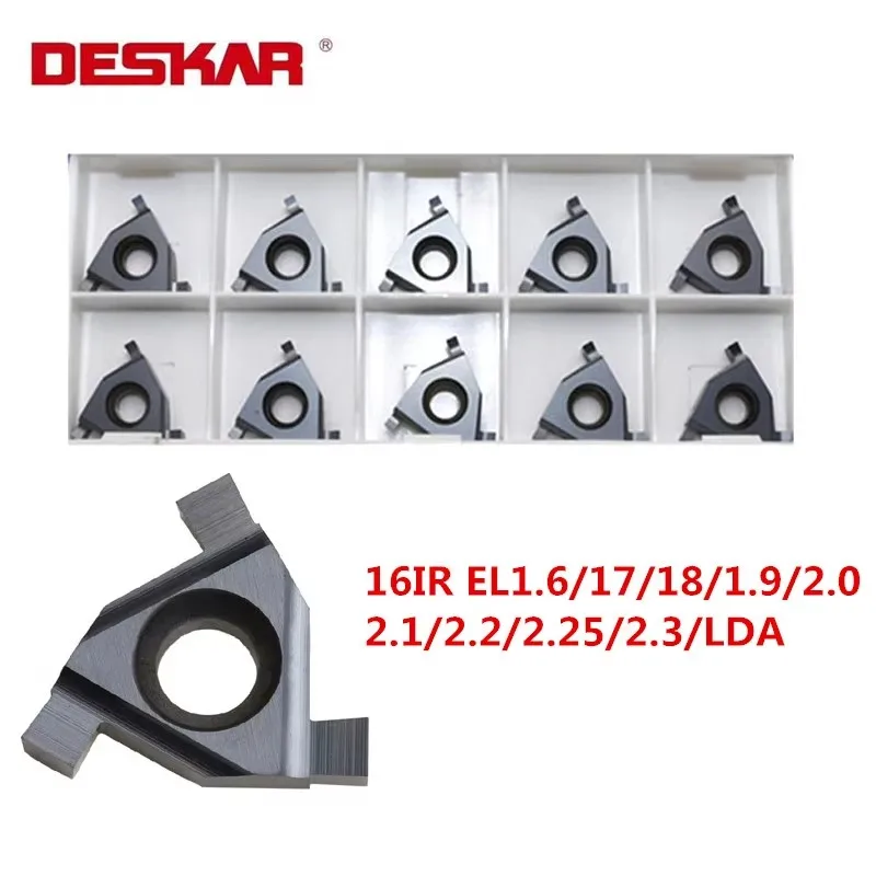 10PCS DESKAR 16IR EL1.6 16IR EL1.7 16IR EL1.8 16IR EL1.9 LDA Cutting Knife Blade Slotting Knife Cutter Tool For P.M.K Lathe Tool