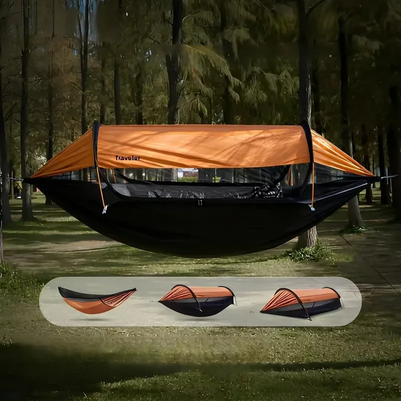 Outdoor Hanging Bed Rollover Patent Mosquito Hammock Single Double Person Sunshade Camping Hammock Mosquito Tent