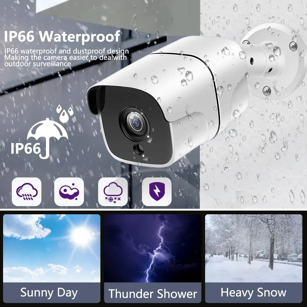 NINIVISION 4K 8MP 5MP Security POE IP Camera Smart AI Human Detect Night Vision Outdoor Audio Record IP Camera CCTV Surveillance