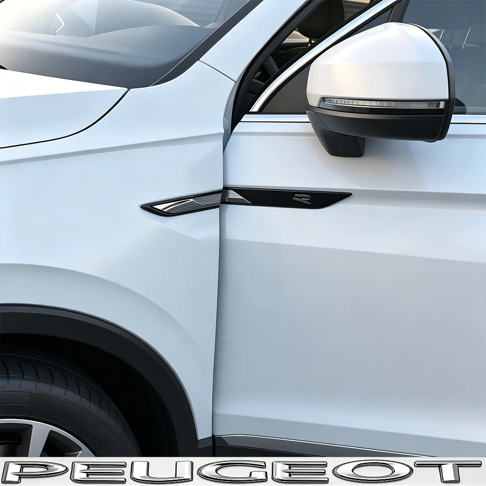 2er-Set 3D ABS Blade R Kotflügel-Embleme für VW Tiguan L, Tiguan X (2017-2026), Golf, T-Roc, Polo – Exterieur-Türdekorationszubehör – Detail 3