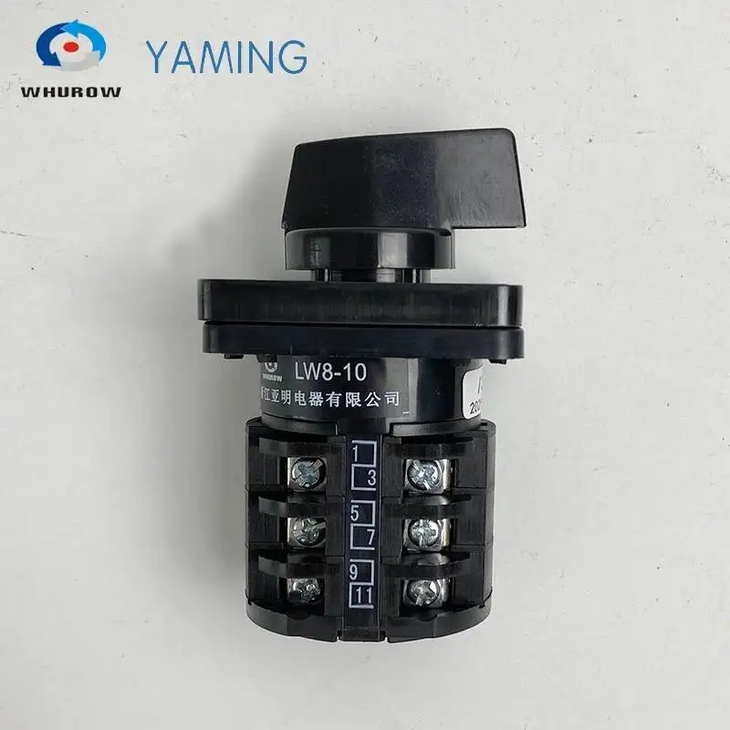 LW8-10/3 التبديل اليدوي مفتاح دوران الكامة التبديل ثلاثة أقطاب 10A 12 محطات الشظية اتصالات 10amp المقاطعة