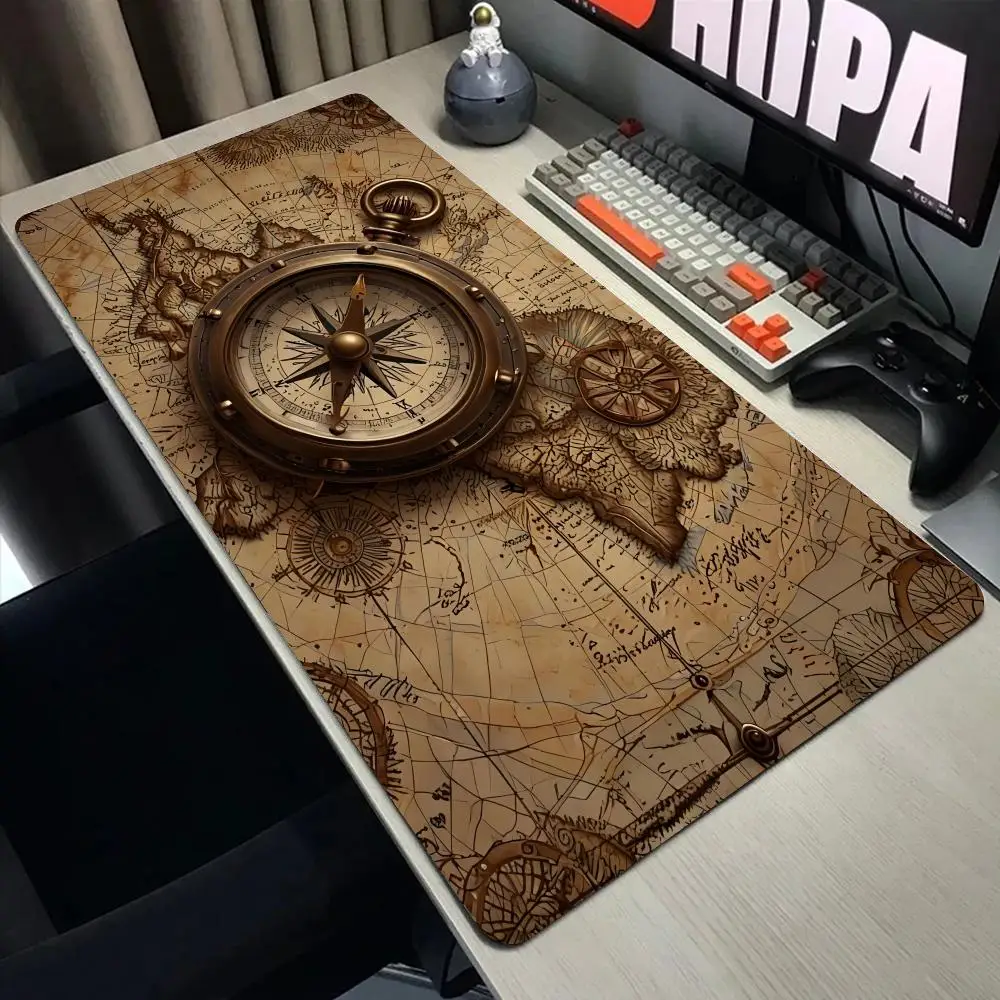 خمر خريطة بحرية كبيرة ماوس الوسادة المطاط عدم الانزلاق حصيرة مكتبية لوحة ماوس للألعاب أدوات مكتبية طاولة كمبيوتر الألعاب حصيرة Playmat #1