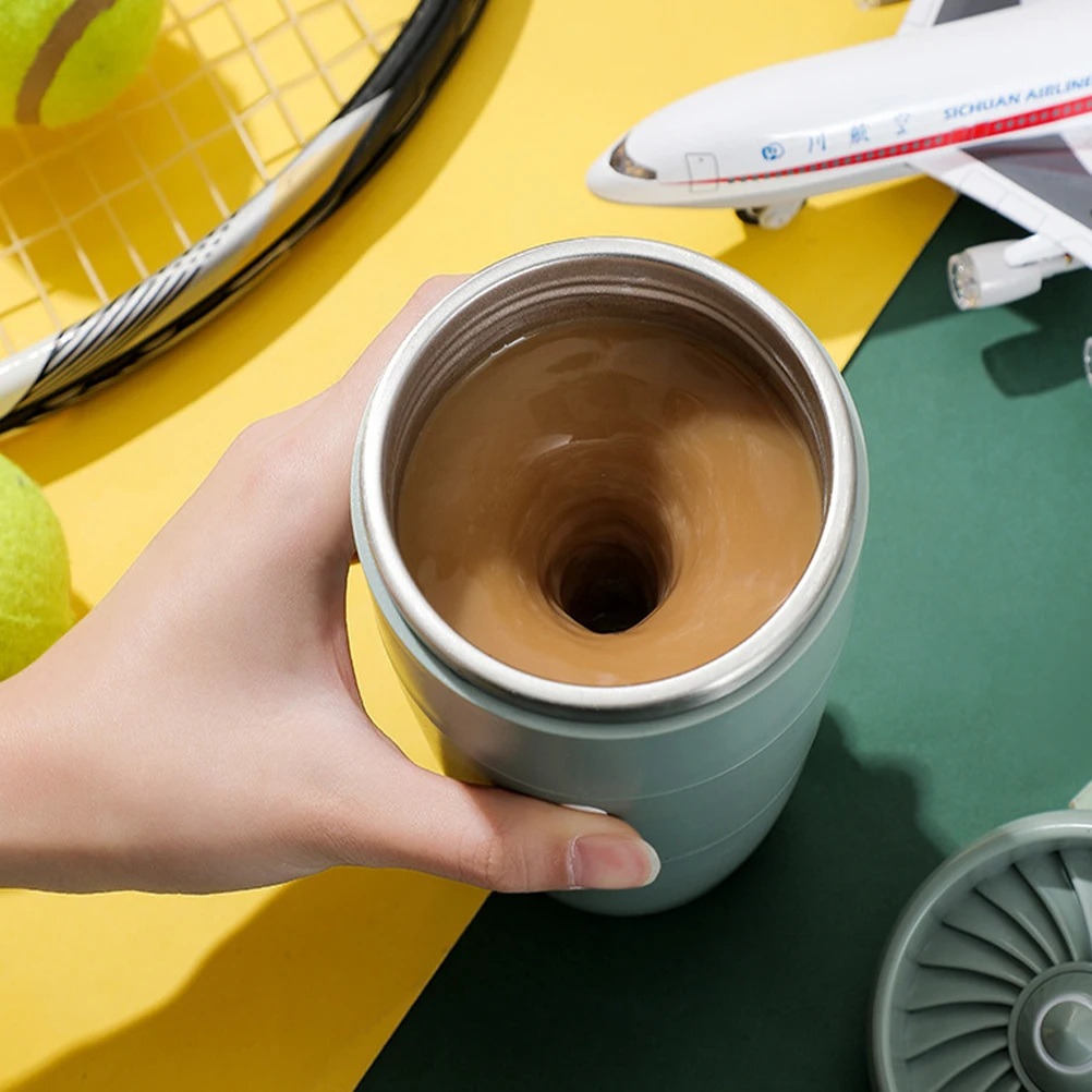 

Mixing Cup Magnetic Stirring Mug Auto Folding Self Stainless Steel Heat Insulation Travel Double-layer Drinking Engine