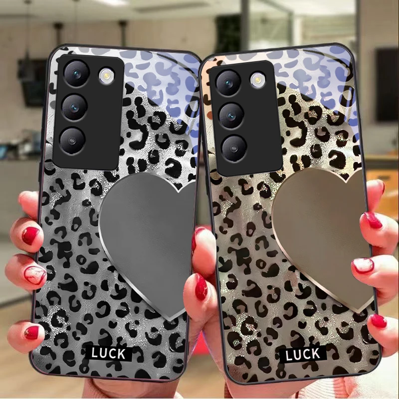 Speckled Love For Y72 33S 11 03 36 96 Lite 35 16 Iqoo 12 V40 SE 5G 29 40 21 30 X80 Pro Vivo Tempered glass phone case black