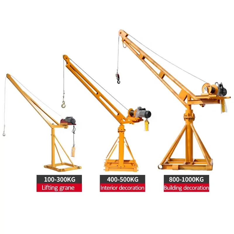 

Portable 220V Mini Mobile Jib Crane 2 Tons Construction Pickup and Handling Wire Rope Sling Conditions of Use 1000 kg