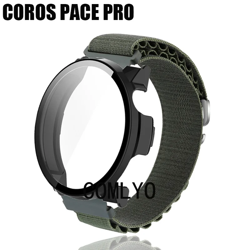 For COROS PACE PRO Smart watch Case Strap nylon Band Full Cover Protective Bumper Shell Glass screen protector