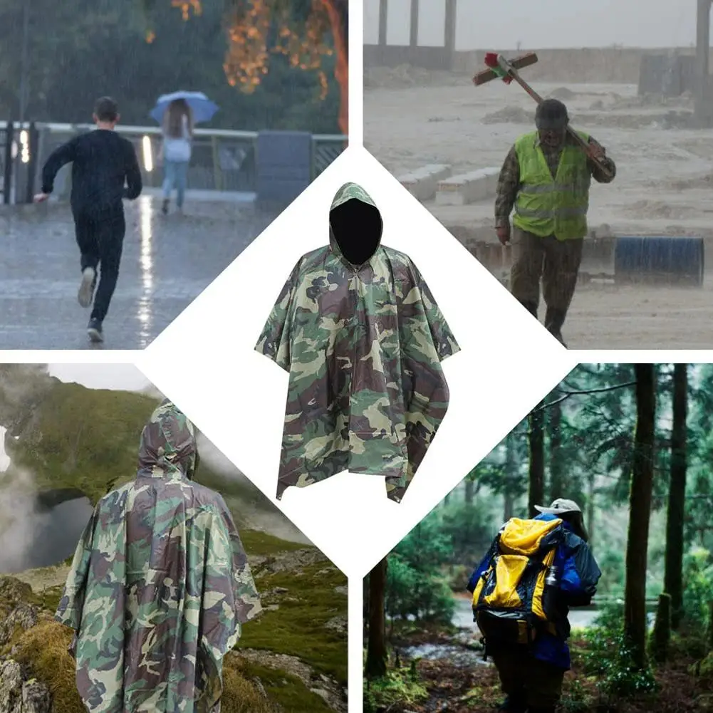 3 In 1 Outdoor Military Waterproof Raincoat Rain Coat Men Raincoat Women Awning From The Rain Motorcycle Rain Poncho Picnic Mat