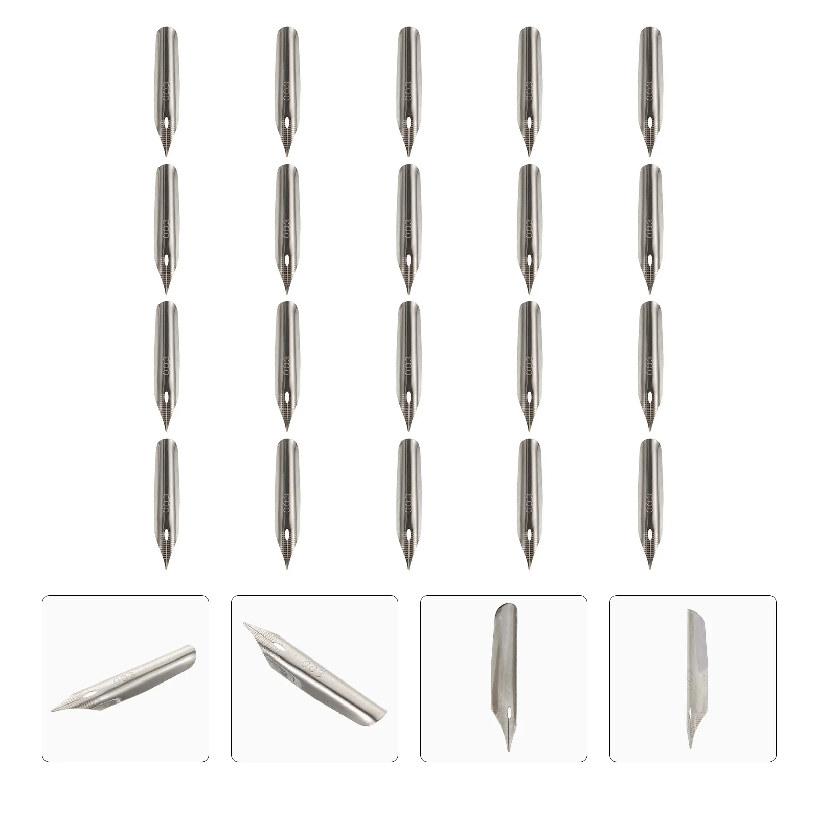 20pcs Fountain Calligraphy Writing Replacement Stainless Steel Nibs Universal Metal Pen Nibs For Lettering Signature Practice