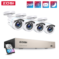 ZOSI 2MP Home Wired Security System H.265+ 8CH DVR 4/8pcs 1080p Night Vision Outdoor Waterproof Video Surveillance Camera Kits