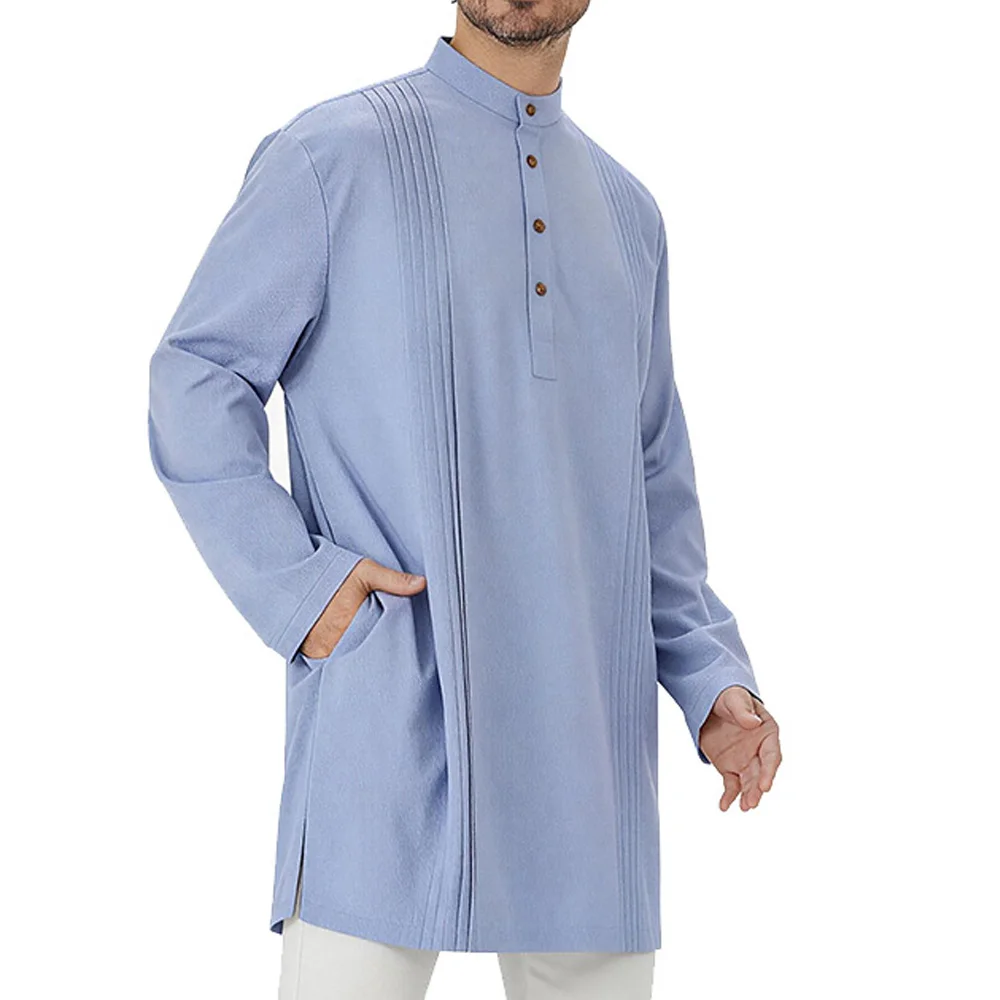Men's Long Sleeve Kaftan Thobe - close-up view