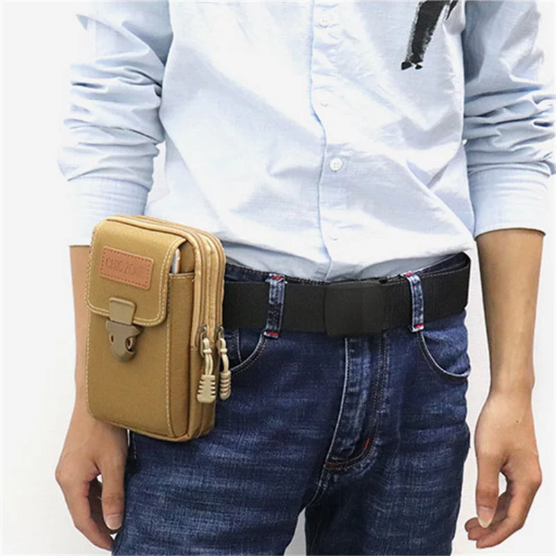 Outdoor Men Multifunction PU Leather Fanny Waist Bag Casual Cell Phone Purse Pocket Male Outdoor Travel Sport Belt Bum Pouch