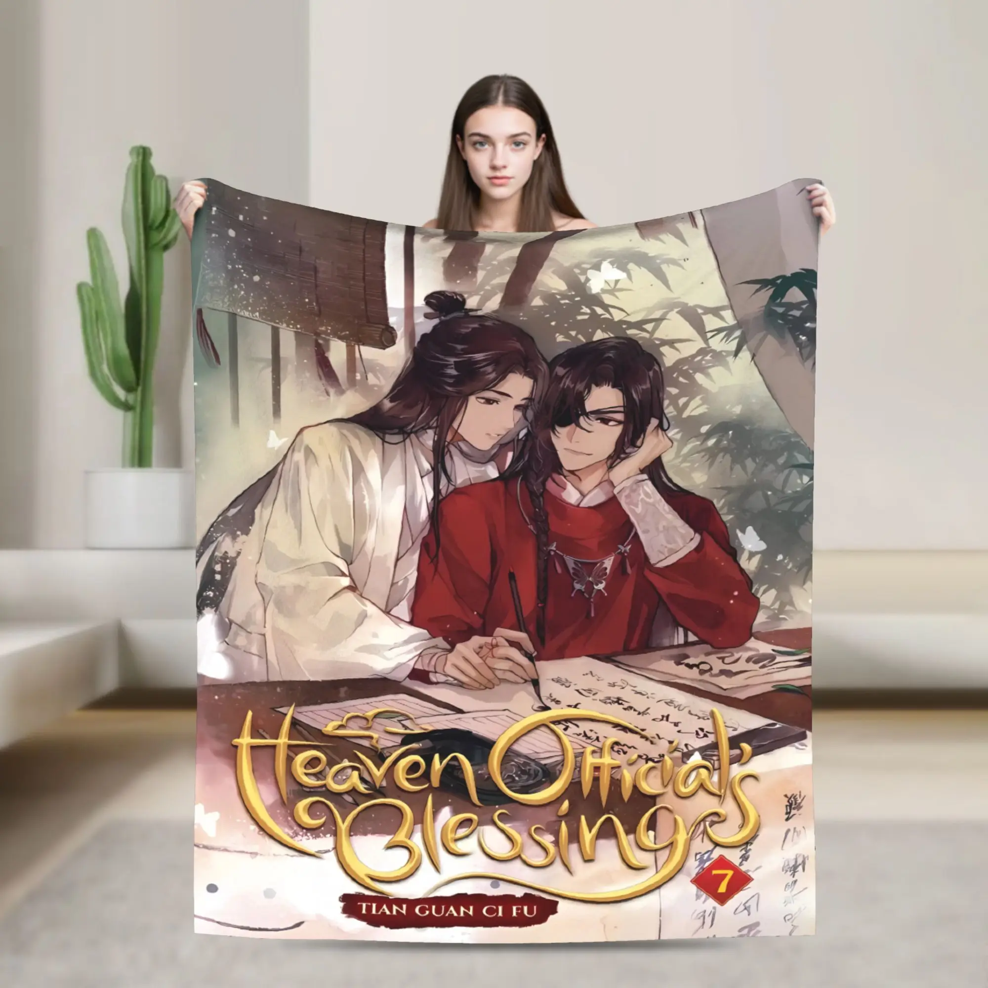 Heaven Official's Blessing Warm Tone Warm Soft Blanket Plush Throw Blanket Street Trend Home Decor Flannel Sofa Bed Cover