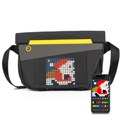 Divoom Sling Bag-V Pixel Art LED Sling Bag Gaming Backpacks Pixel Art Speaker Bag Fashion Design Waterproof Messenger Bag Gift
