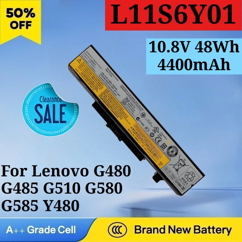 L11S6Y01 10.8V 48Wh 4400mAh Laptop Battery for Lenovo G480 G485 G510 G580 G585 Y480 Y485 Z380 Z480 L11L6Y01 E430 E530 45N1043