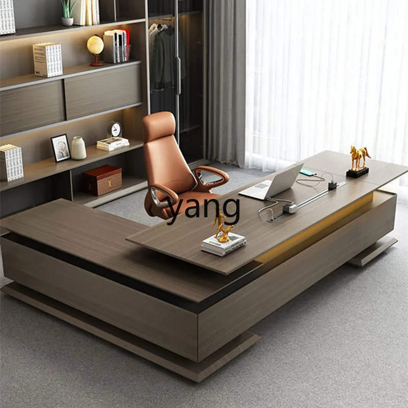 

LTT light luxury president boss desk chairperson office furniture table and chair combination