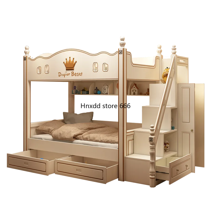 Children's upper and lower double-layer child-mother parallel high and low beds of the same width