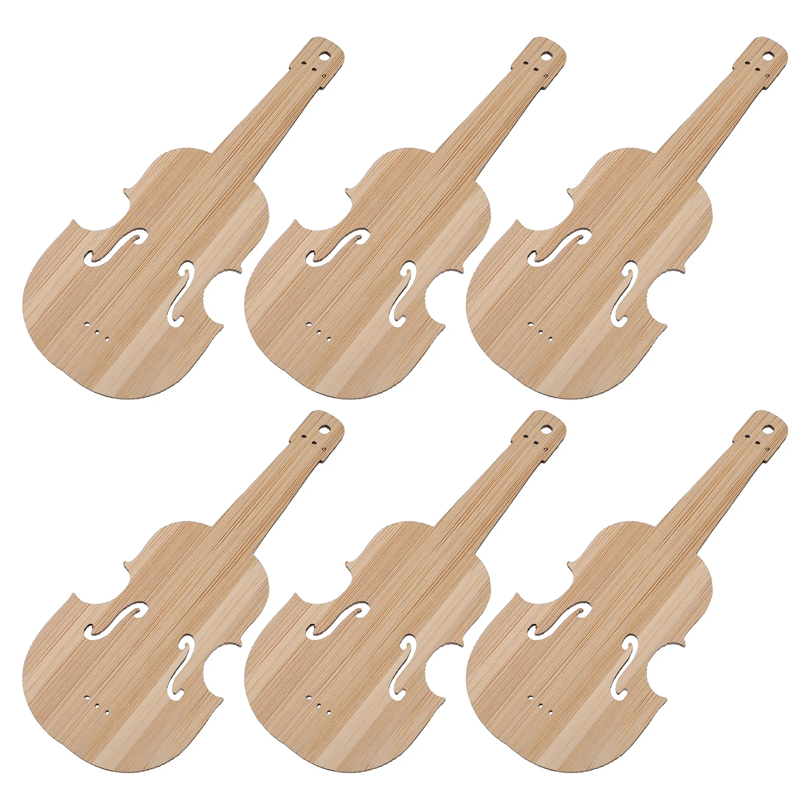 6pcs Bookmarks Blank Unfinished Bamboo Tag Wood Tags Violin Shape Unfinished Eco Friendly Gift Idea DIY Project Supplies