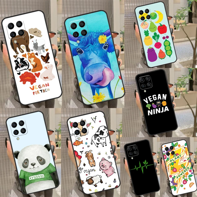 Vegan Pattern Funda For Samsung Galaxy M13 M23 M33 M53 M12 M22 M32 M52 M11 M31 M51 M20 M54 M34 M14 Case