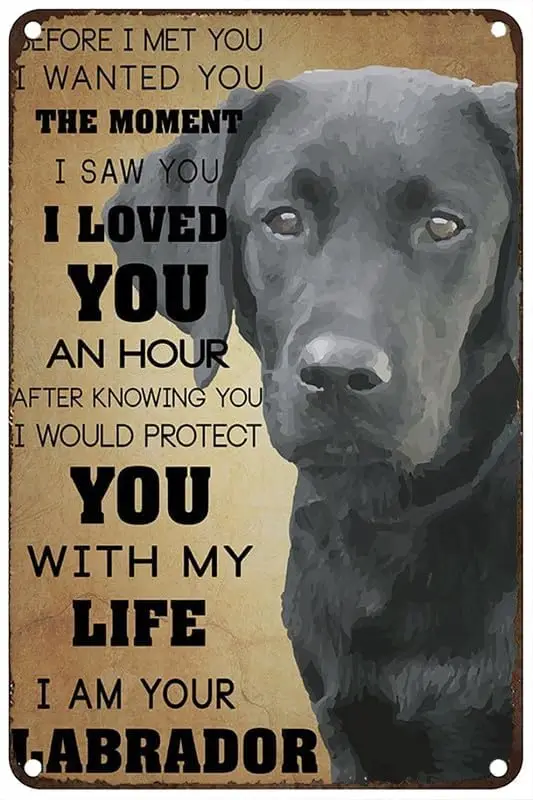 Vintage Metal Tin Sign The Moment I Saw You I Loved You Labrador Retriever Metal Signs Home Garage Office Coffee Bar Wall D sign