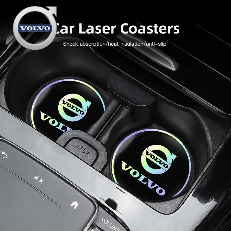 

For Volvo 2PCS Car Interior Shock Resistant And Heat-insulating Cup Pad Sticker For Volvo XC60 V60 XC40 XC90 V40 V90 S80 S60 S90
