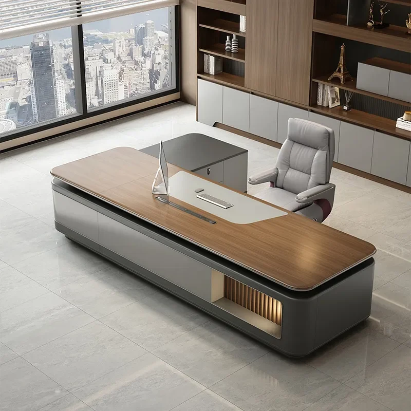 for Boss Table Simple Modern Office Furniture Manager Desk Light Luxury High End for Boss Table and Chair Combination