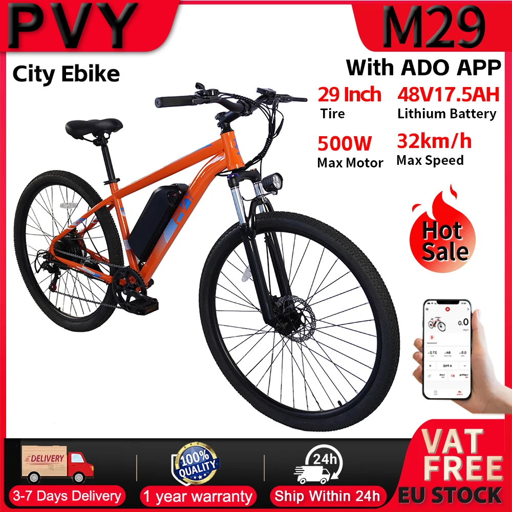Bicicleta eléctrica PVY 500W para adultos – 29 pulgadas con app - imagen 2