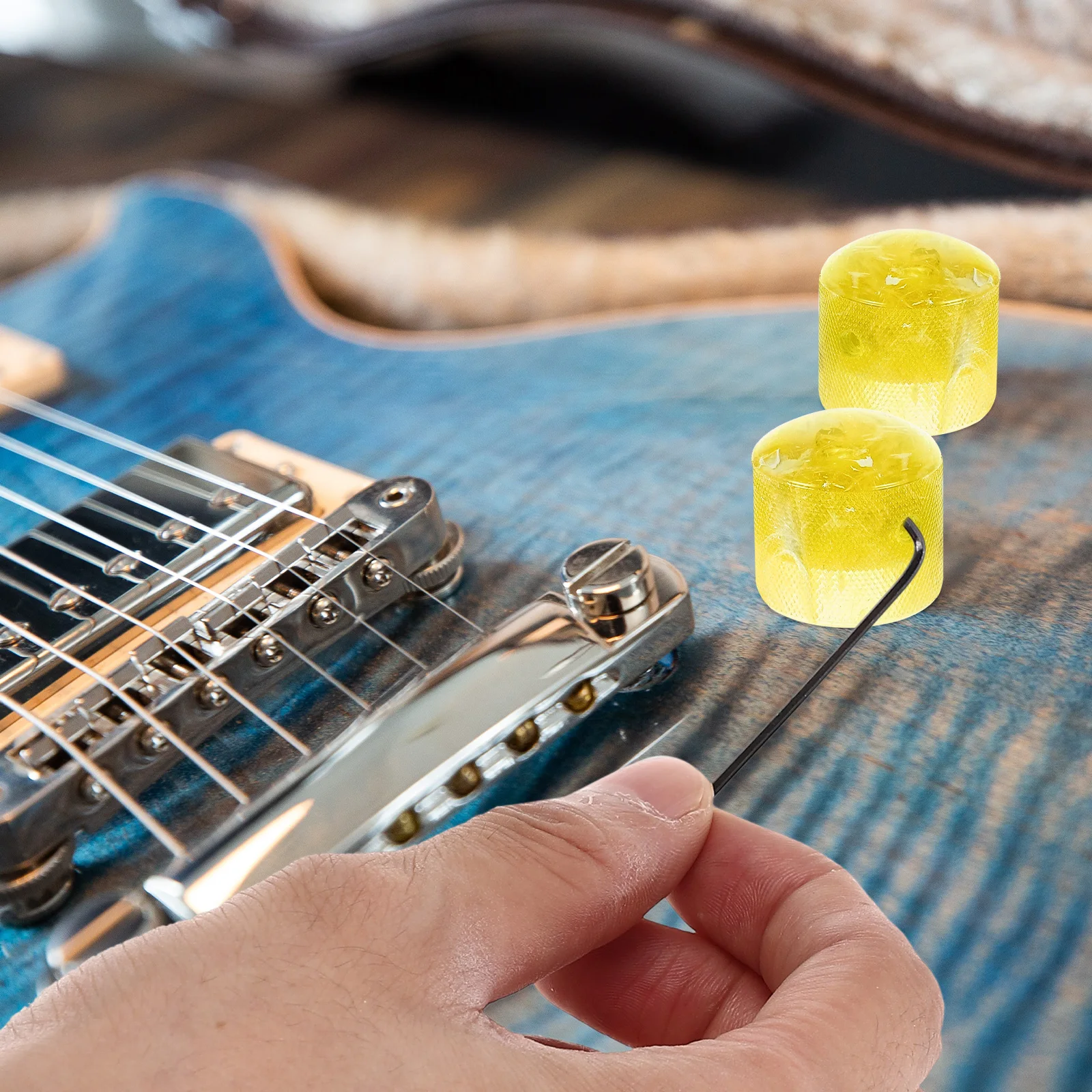 

Electric Guitar Knobs Plastic Professional Bass Volume Acoustic Pedal Compatible Instruments Replacement Parts Durable Texture