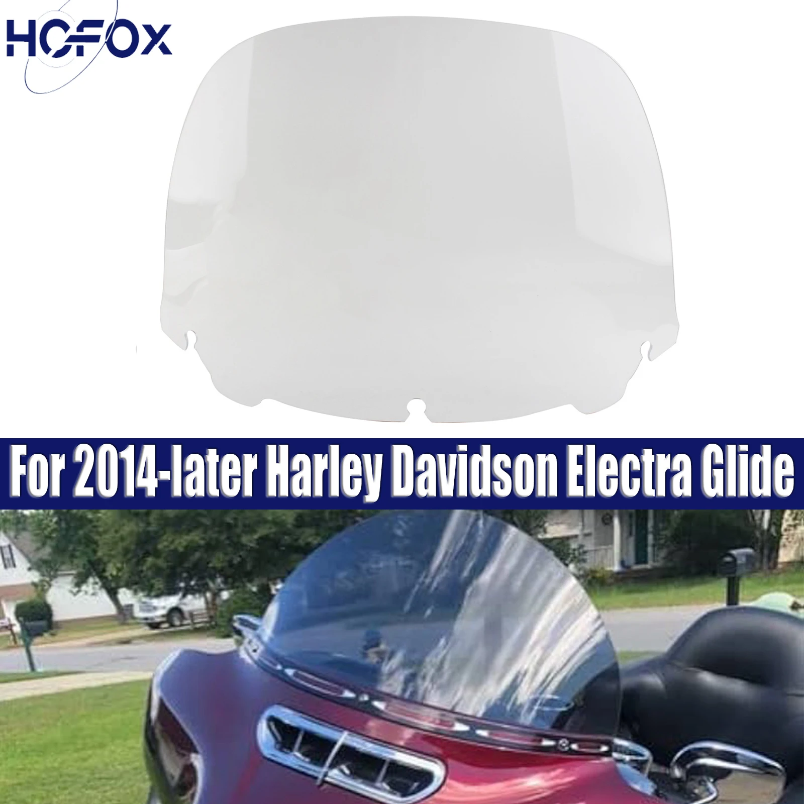 For Harley Electra Street Glide Ultra Classic Trike 2014-2023 Motorcycle Windshield Windscreen Fairing Wind Deflectors ABS 2